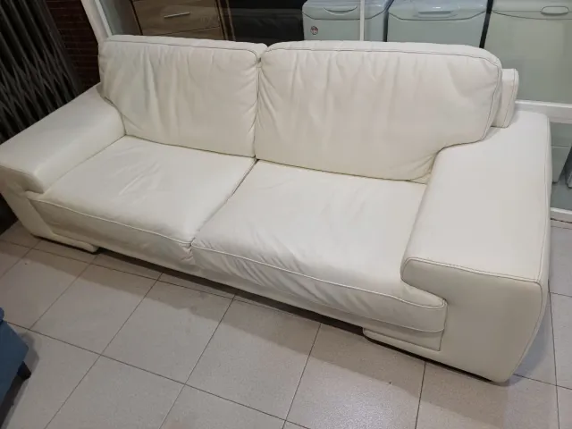 SOFÁ 100X100 PIEL NATURAL DESMONTABLE SEGUNDAMANO