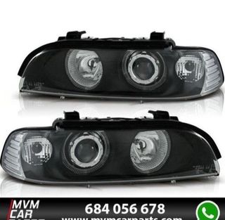 Faros delanteros Angel Eyes Negros para BMW E39
