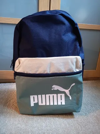 Mochila Puma Color Block Azul y Verde