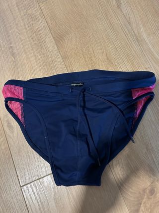 Bañador slip hombre azul y rosa