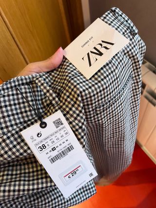 Pantalón cuadros blanco y negro talla M