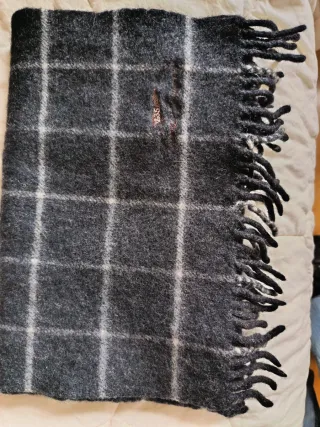 Bufanda Burberry Hombre Cuadros negro y Blanco