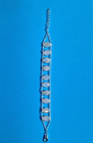 Pulsera Piedra Luna Arcoíris en Plata de Ley