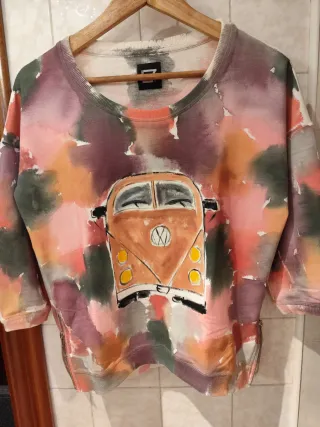 Camiseta mujer pintada a mano