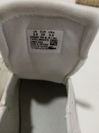 Zapatillas niño Lacoste blancas