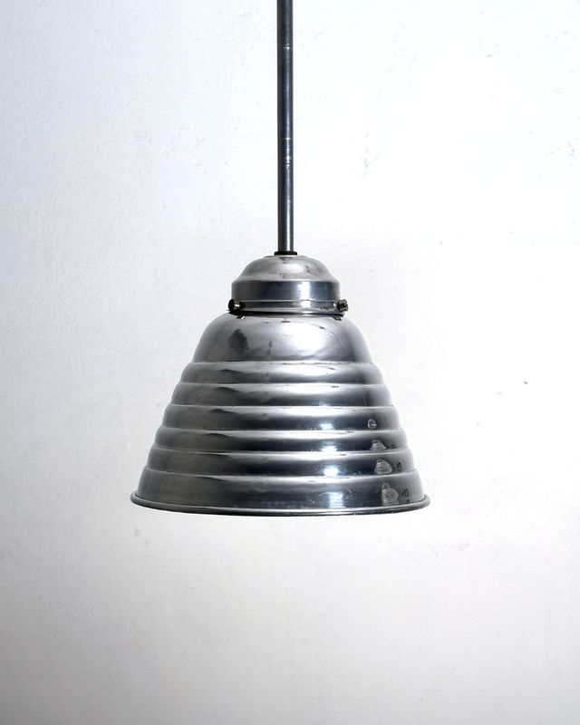 Coppia Lampadari Industriali Vintage alluminio