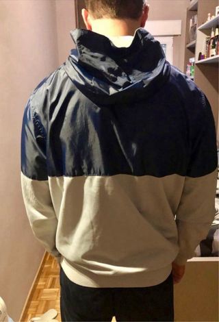 Chubasquero Pull&Bear Bicolor Azul/Gris