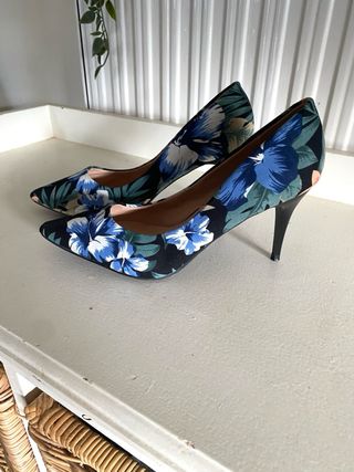 Zapatos de salón Buonarroti florales talla 40