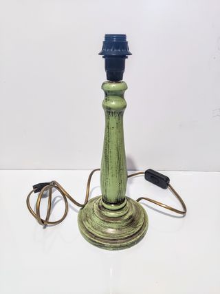 Lampara Base Verde Vintage Provenzal