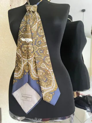 Corbata clip vintage Yves Saint Laurent