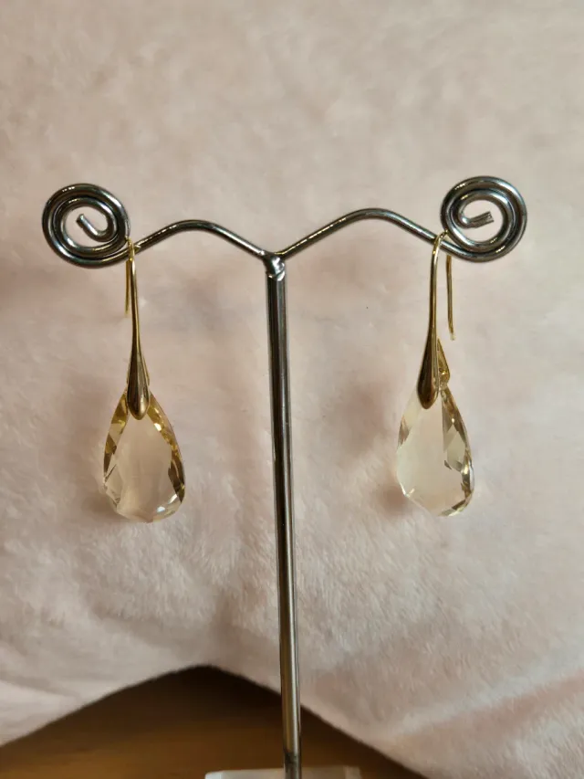 Pendientes Cristal y Goldfilled Lágrima