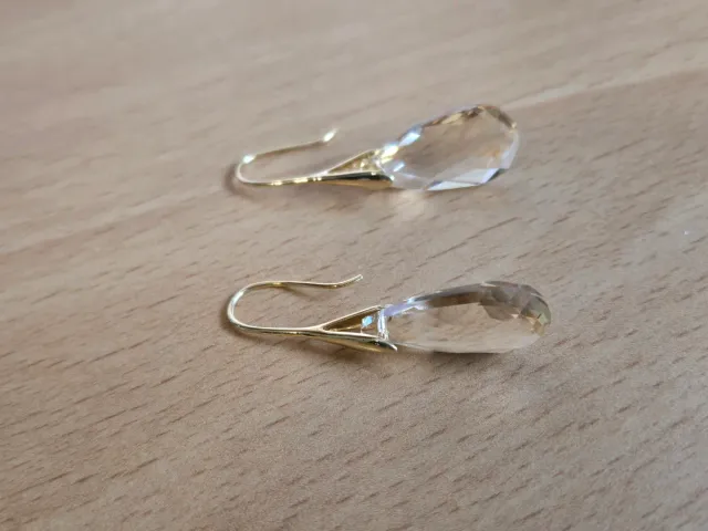 Pendientes Cristal y Goldfilled Lágrima