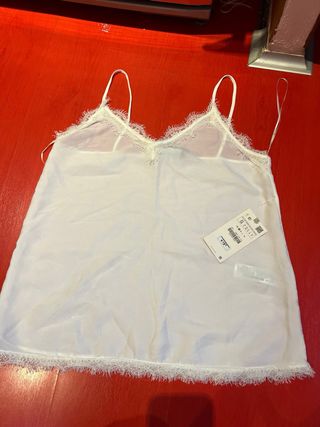 Blusa Zara tirantes encaje S/36/8