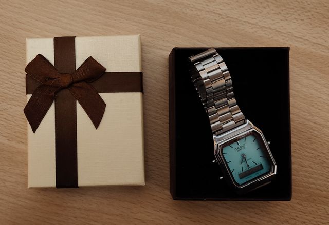 Orologio Casio Vintage Quarzo AQ-230 Arg/Turchese