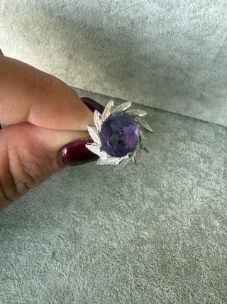 Anillo Plata Ley 925 Amatista