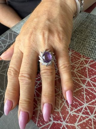 Anillo Plata Ley 925 Amatista