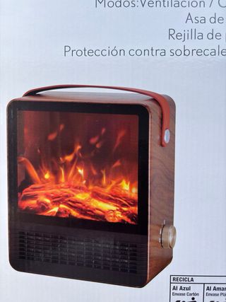 Calefactor estilo retro con efecto chimenea