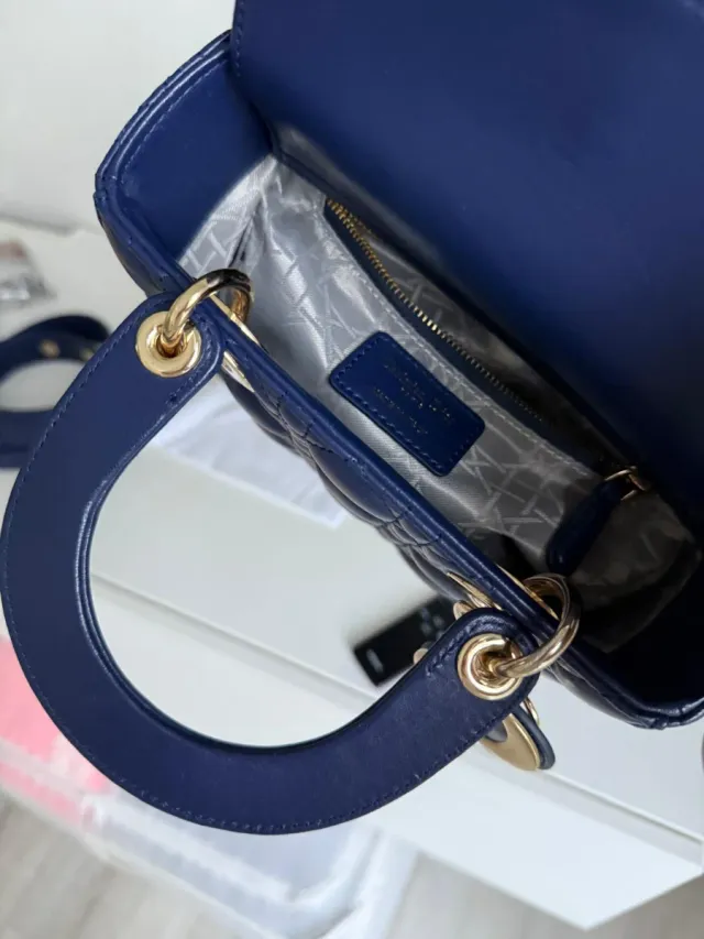 Bolso Dior Azul y Dorado