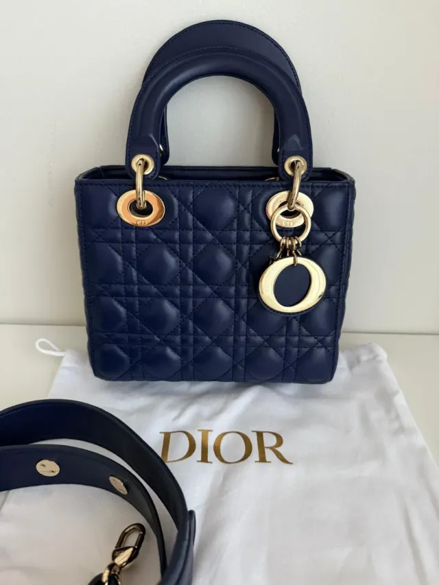 Bolso Dior Azul y Dorado