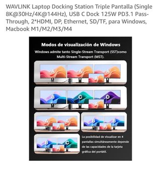 Estación Acoplamiento WAVLINK Triple Pantalla