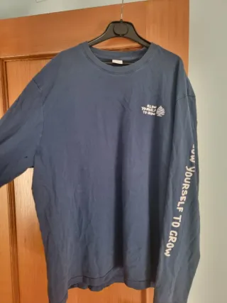 Camiseta manga larga hombre azul