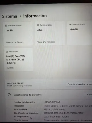 HP Omen Laptop i7 Gen 8