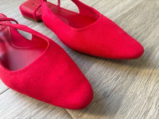 Sandalias rojas destalonadas mujer