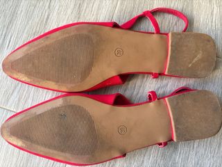 Sandalias rojas destalonadas mujer