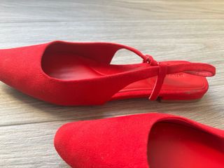 Sandalias rojas destalonadas mujer