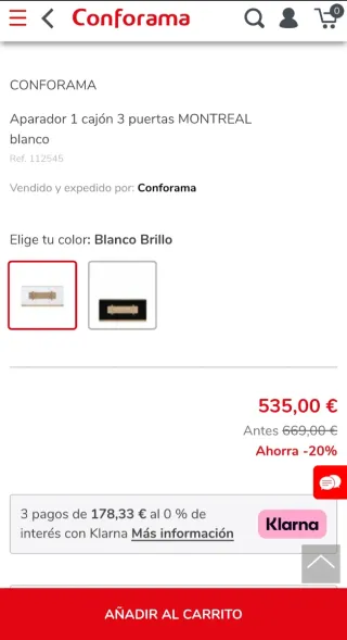 Aparador Conforama Blanco