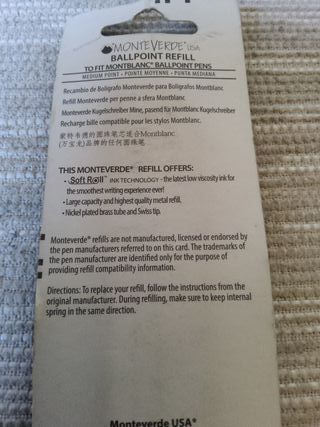 Recambios Monteverde para Bolígrafos Montblanc