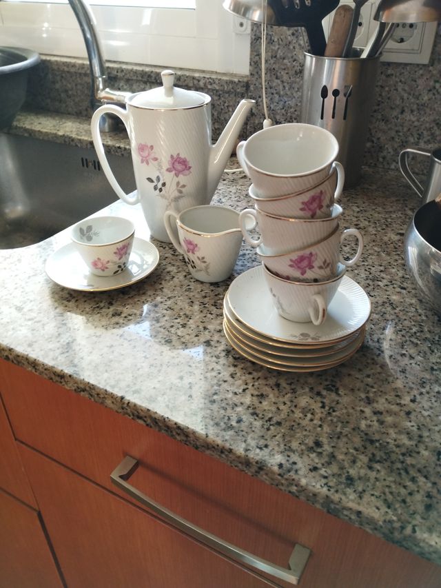Juego café vintage Santa Clara porcelana