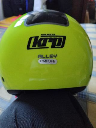Casco de moto KRP amarillo y negro