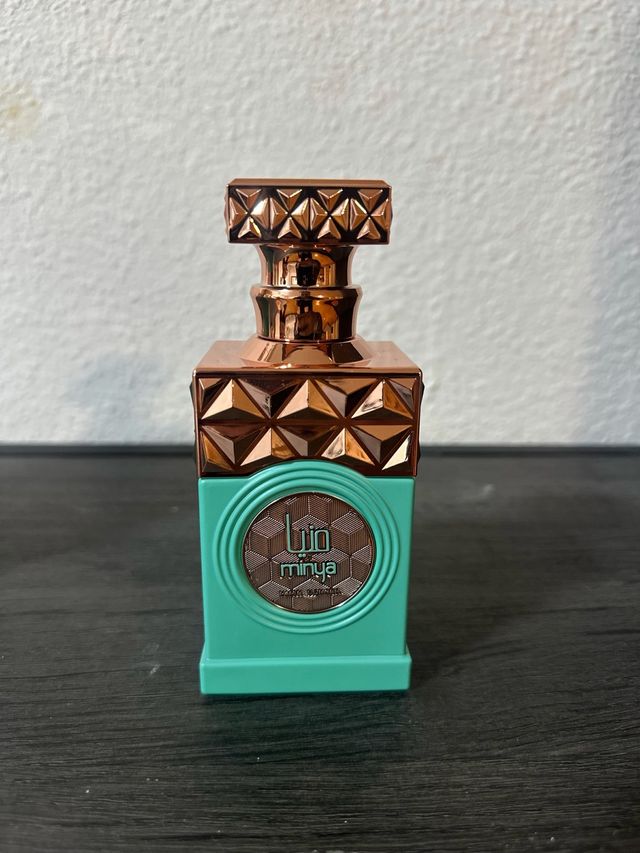 Perfume Minya Árabe Dorado y Turquesa