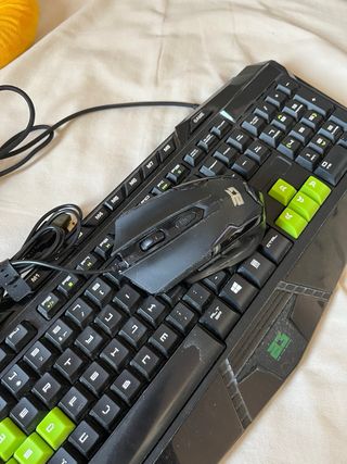 Teclado y Ratón Gaming Negro y Verde
