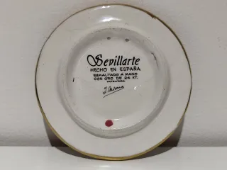 Piatto decorativo Sevillarte in oro 24K