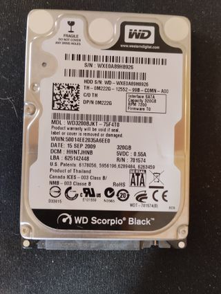 HDD  WD 320GB Scorpio Black SATA 2,5 ̈