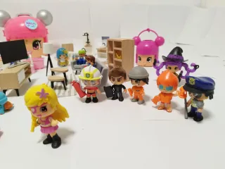 Pinypon Gran Lote: 42 Figuras + Cabezas + Muebles