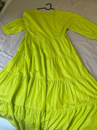 Vestido largo Zara premamá verde lima