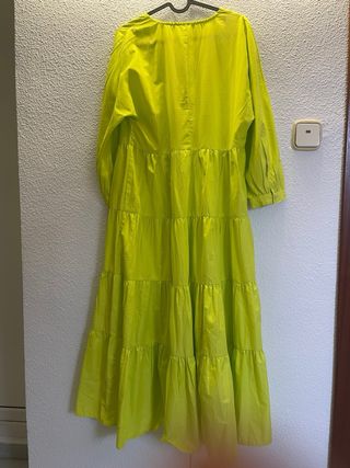 Vestido largo Zara premamá verde lima