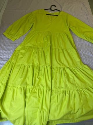 Vestido largo Zara premamá verde lima