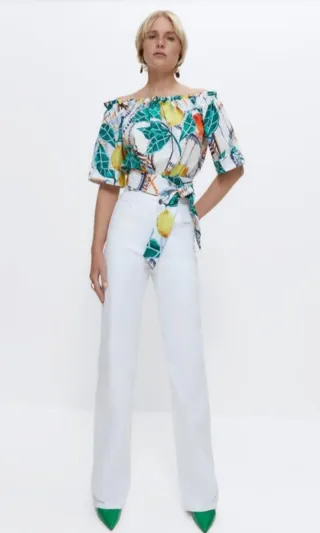 Blusa Uterqüe Estampada Limones