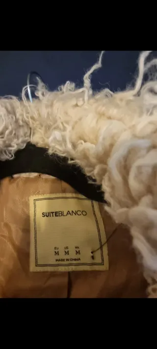 Chaqueta beige mujer peluche