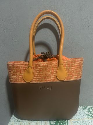O bag borsa donna marrone e arancione