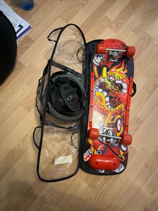Patinete, casco, rodilleras, con Bolsa
