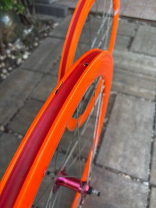 Ruote bici 28 alto profilo 40mm arancioni