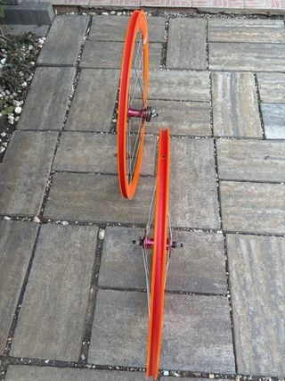 Ruote bici 28 alto profilo 40mm arancioni