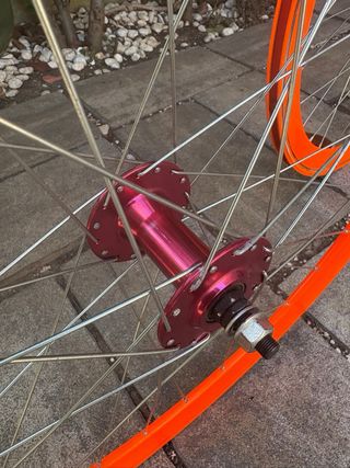 Ruote bici 28 alto profilo 40mm arancioni