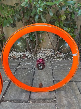 Ruote bici 28 alto profilo 40mm arancioni