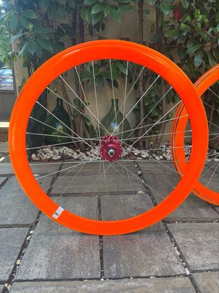 Ruote bici 28 alto profilo 40mm arancioni